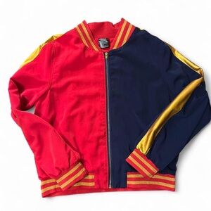 Suicide squad Red and Navy Jacket with Gold Zipper